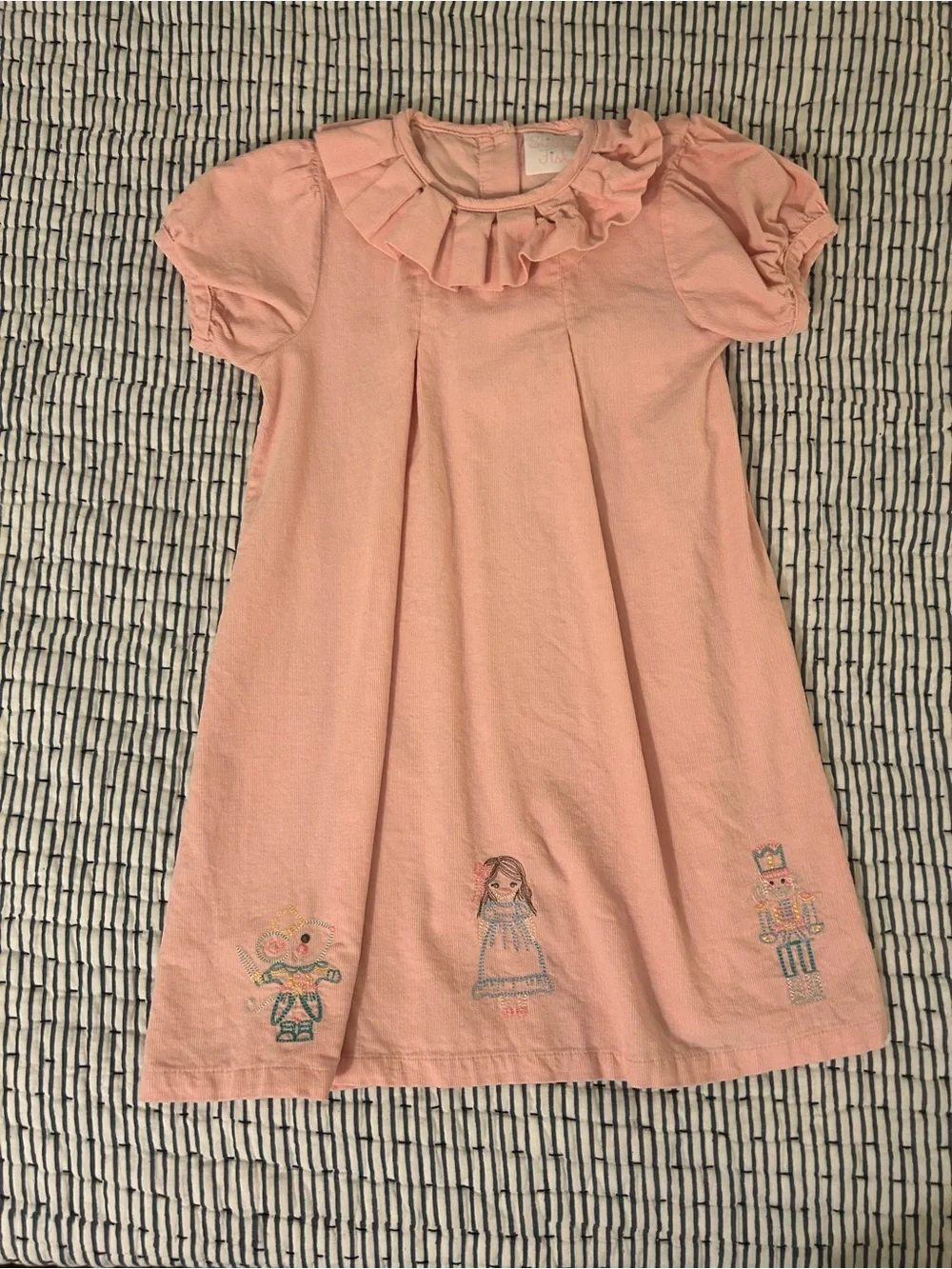 Stitchy Fish Night at the Nutcracker Embroidered Dress, Pink